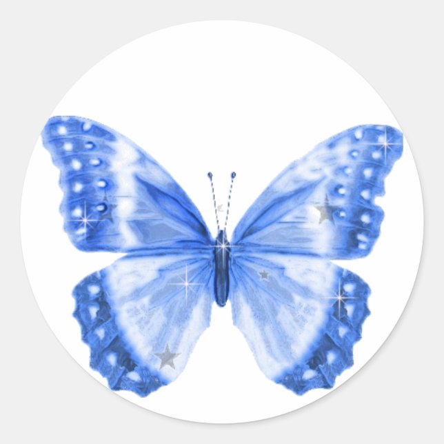 butterfly classic round sticker (Front)