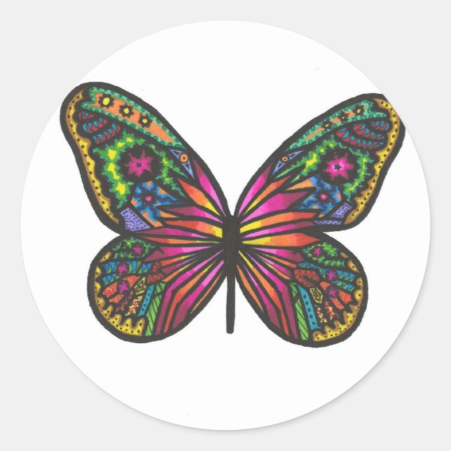 Butterfly Classic Round Sticker (Front)
