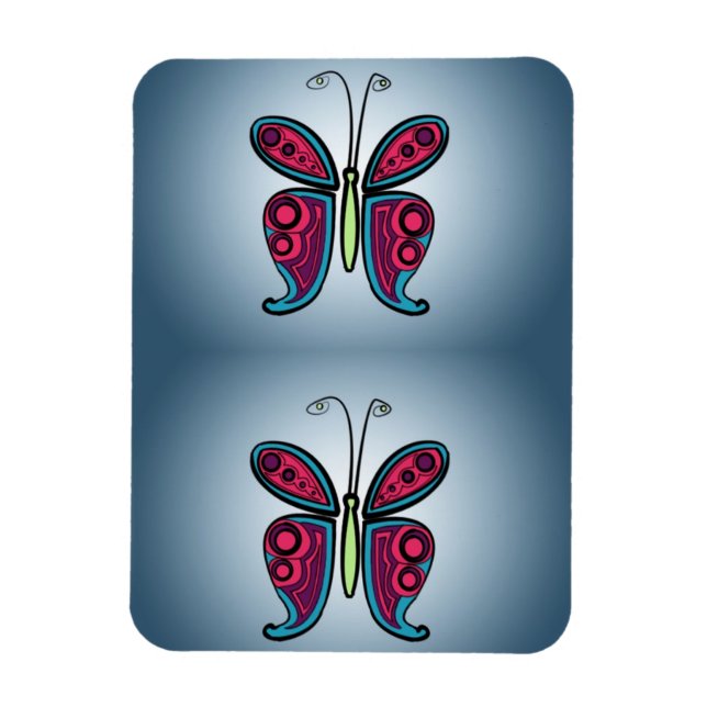 Butterfly Classic Round Sticker Ceramic Ornament Magnet (Vertical)