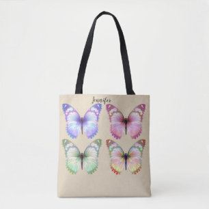 Butterfly Cloth Tote Bag Custom Name Personalise