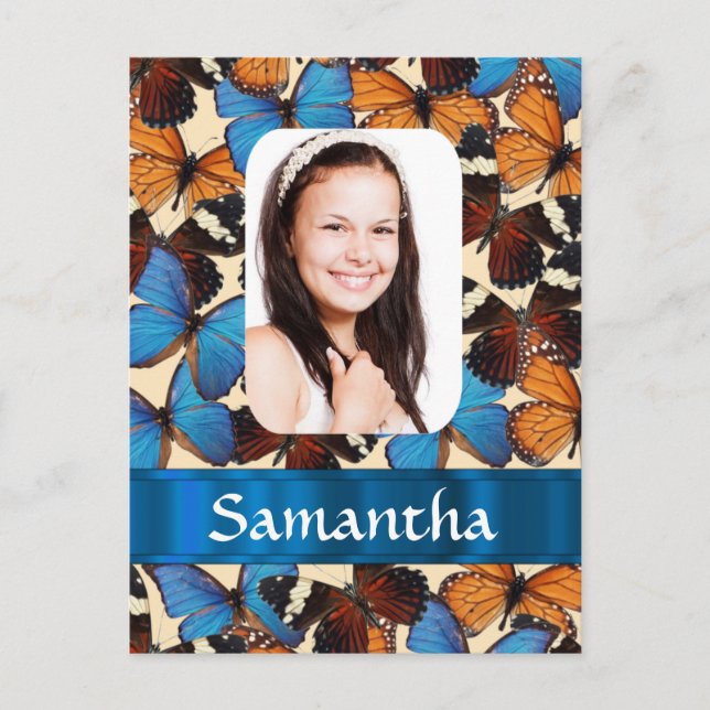 Butterfly collage photo template postcard (Front)