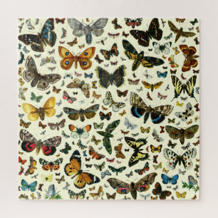 Butterfly Collage - scores of butterflies & moths Jigsaw Puzzle
