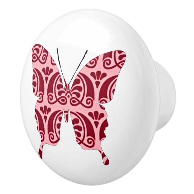 Butterfly Collage Victorian Rose Ceramic Knob (Right)