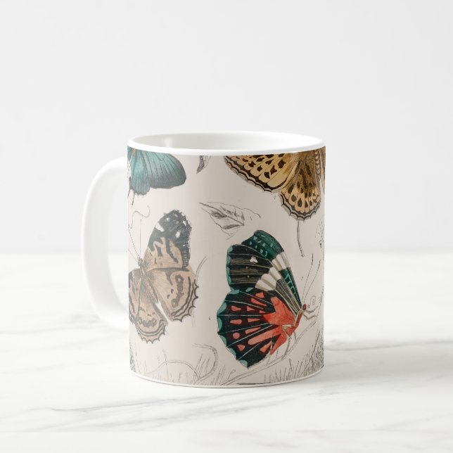 Butterfly Collection Antique Butterflies Coffee Mug (Front Left)