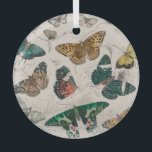 Butterfly Collection Antique Butterflies Glass Tree Decoration<br><div class="desc">A collection of butterflies! This is an antique watercolor painting found in the book A History of the Earth and Animated Nature (1820) by Oliver Goldsmith (1730-1774)</div>