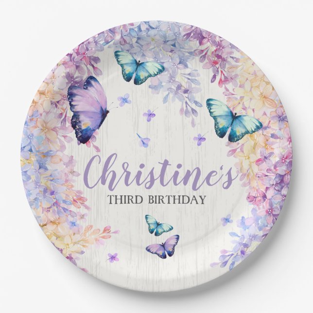 Butterfly Collection Paper Plate (Front)