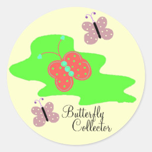 Butterfly Collector Classic Round Sticker