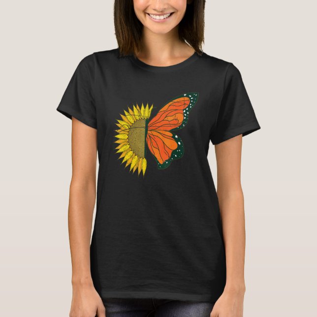 Butterfly Collector Yellow Sunflower Monarch Butte T-Shirt (Front)