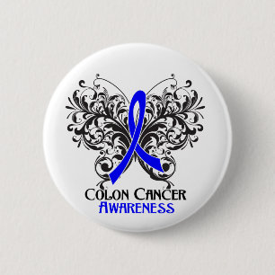 Butterfly Colon Cancer Awareness 6 Cm Round Badge