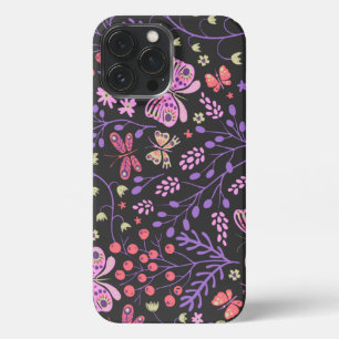 Butterfly Colourful And Flowers Rose cute  iPhone 13 Pro Max Case