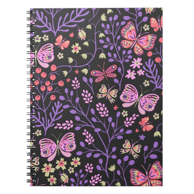 Butterfly Colourful And Flowers Rose cute   Notebook (Front)