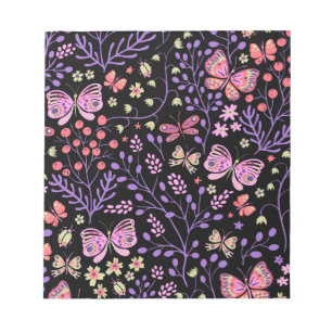 Butterfly Colourful And Flowers Rose cute   Notepad