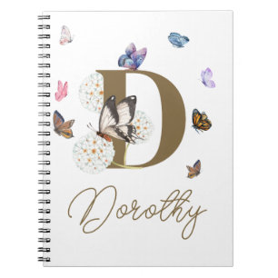 Butterfly Colourful Floral Personalised Gift Notebook