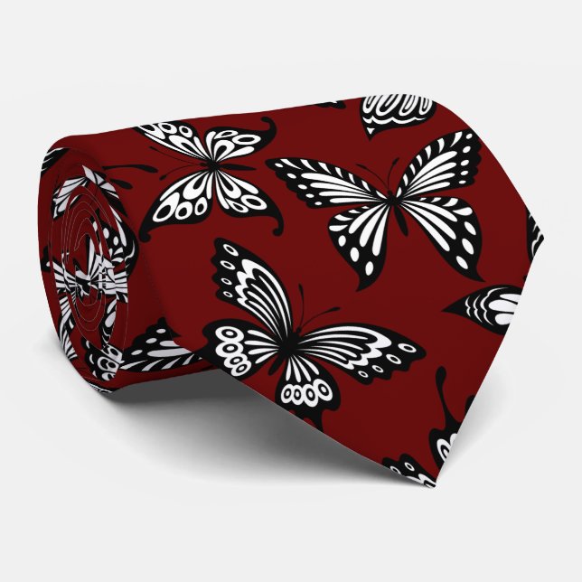  Butterfly colourful Pattern  Tie (Rolled)