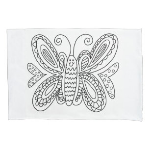 Butterfly Colouring DIY Doodle Pillowcase