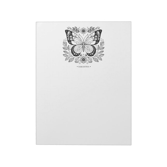 Butterfly Colouring Pages For Adults Notepad (Rotated)