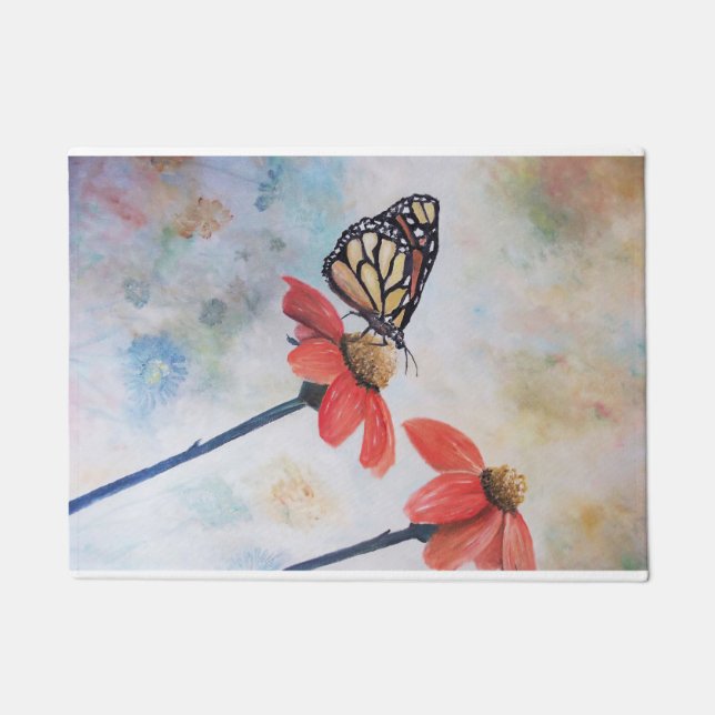 Butterfly Commissioned Painting Doormat (Front)
