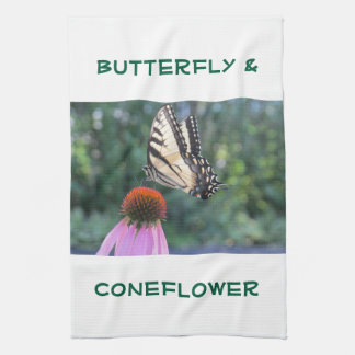 Butterfly & Coneflower Tea Towel