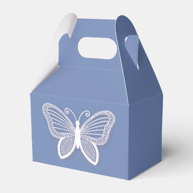 Butterfly Cornflower Blue Butterflies Wedding Favour Box (Front Side)