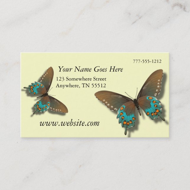 Butterfly Cream Business Cards (Front)