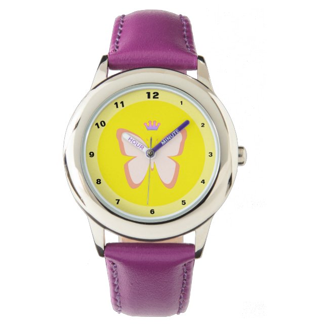 Butterfly & Crown - Princes Garden (Kids Watch) Watch (Front)