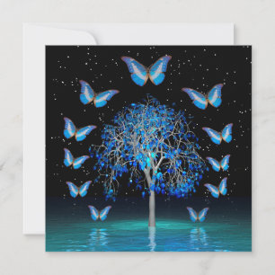 Butterfly Crystal Tree  Card