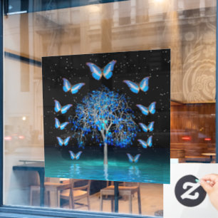 Butterfly Crystal Tree  Window Cling