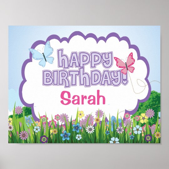 Butterfly, Custom Birthday Party Poster