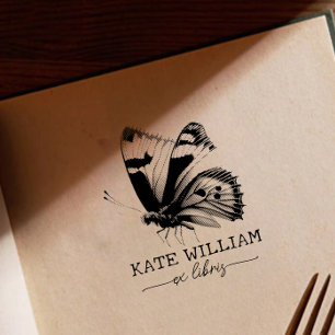 Butterfly Custom ex libris Self-inking Stamp