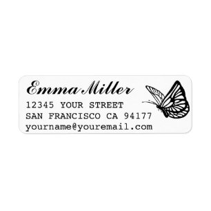 Butterfly Custom Name Return Address