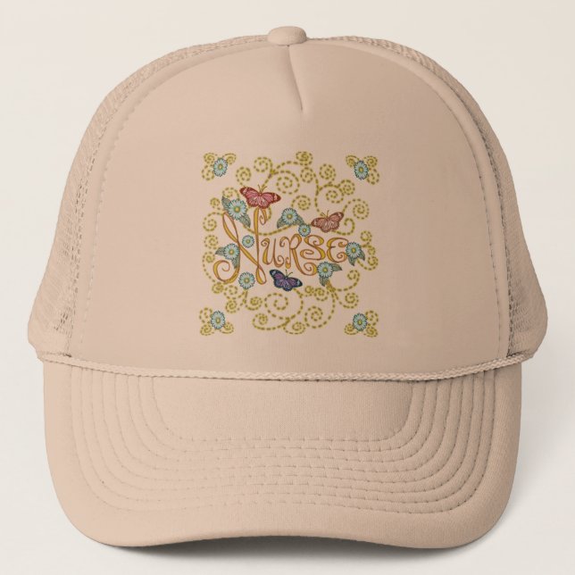 Butterfly custom Nurse  hat  (Front)