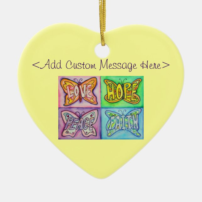 Butterfly Customised Inspirational Charm Ornaments (Front)