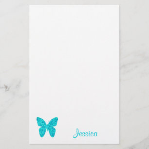 Butterfly Cute Personalized Girly Name  Stationery