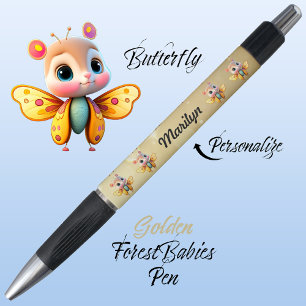 Butterfly, Cute Whimsical Girl Character, Gold 🦋