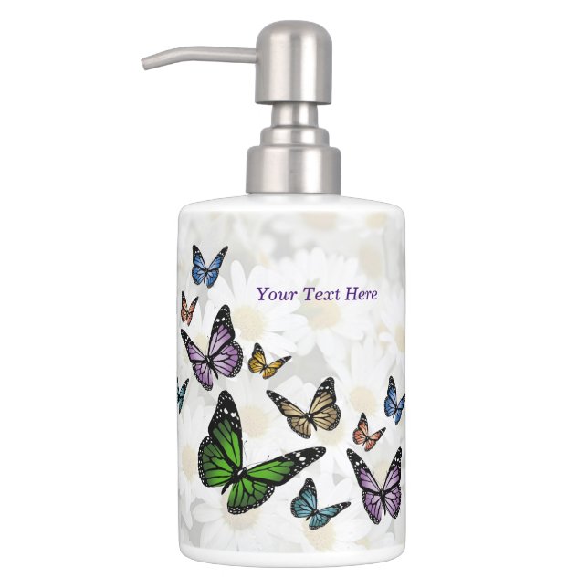 Butterfly Daisy Toothbrush Holder & Soap Dispenser (Left)
