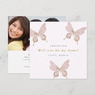 Butterfly Dama Proposal Quinceanera Your Own Text Invitation