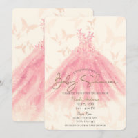Butterfly Dance Peach Sparkle Dress Baby Shower