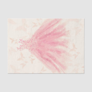 Butterfly Dance Peach Sparkle Dress Bridal Shower Tissue Paper