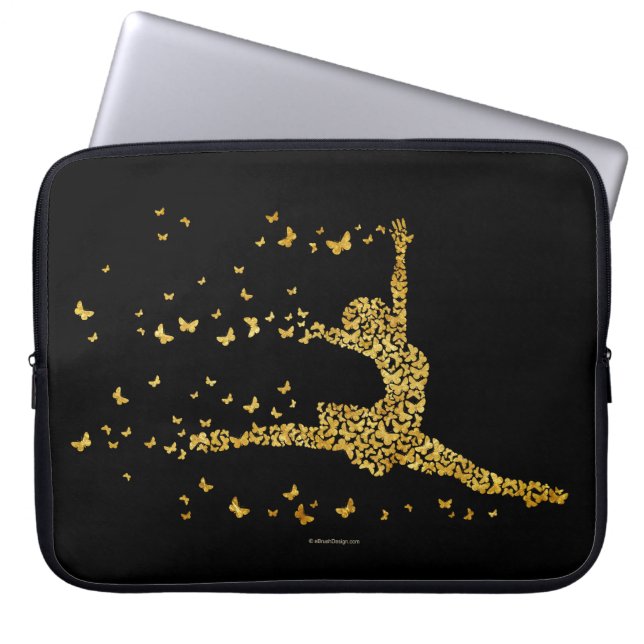 Butterfly Dancer (gold) Laptop Sleeve (Front)