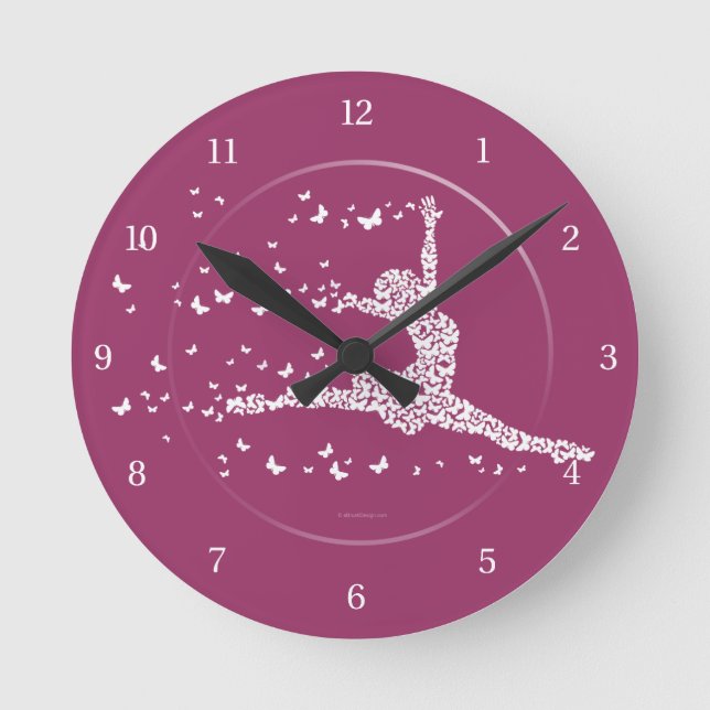 Butterfly Dancer Round Clock (Front)