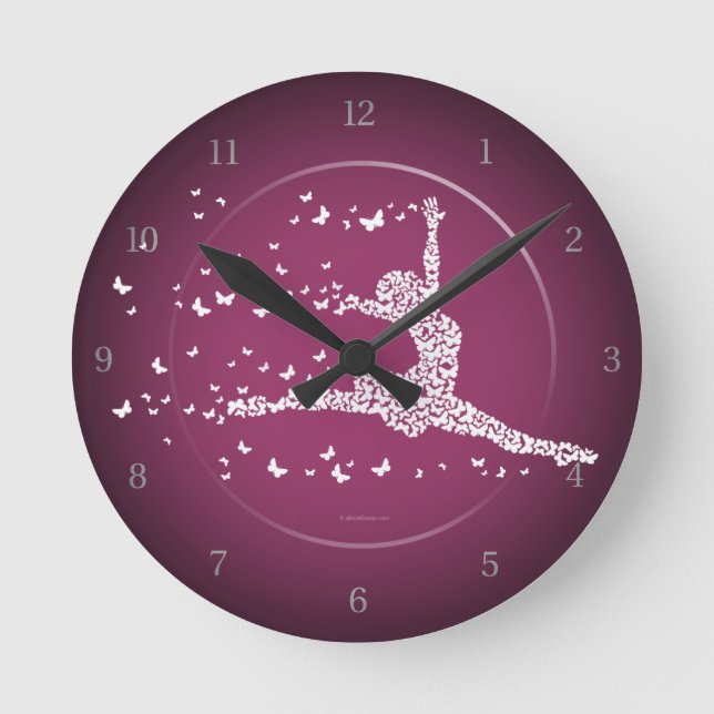 Butterfly Dancer Round Clock (Front)