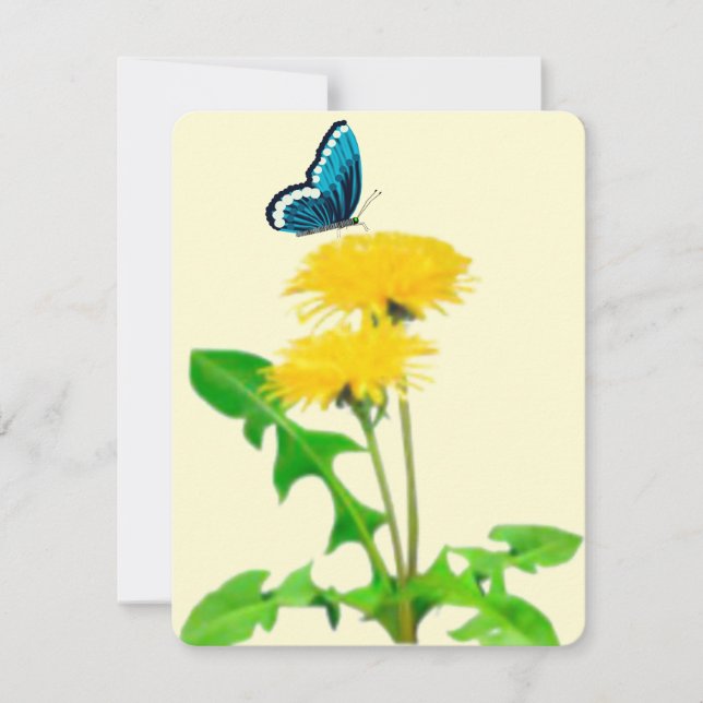 Butterfly Dandelion Note Card (Front)