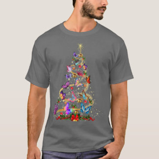 Butterfly Decoration Christmas Tree Santa Hat Xmas T-Shirt