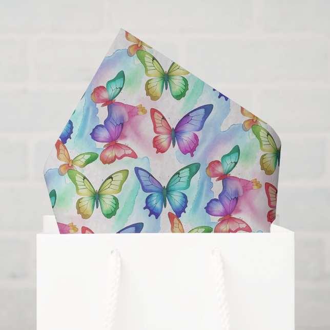 Butterfly Decoupage Paper, Spring Garden Tissue Paper (Gift Bag)