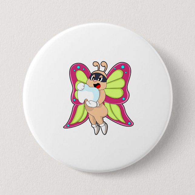 Butterfly Dentist Teeth 7.5 Cm Round Badge (Front)