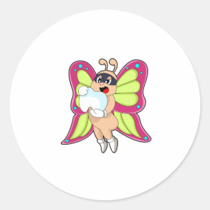 Butterfly Dentist Teeth Classic Round Sticker