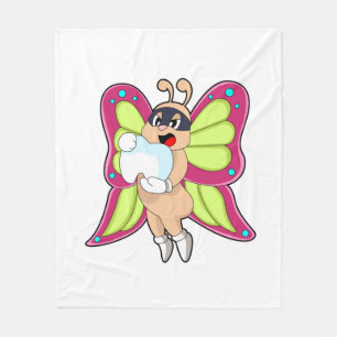 Butterfly Dentist Teeth Fleece Blanket