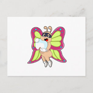 Butterfly Dentist Teeth Postcard