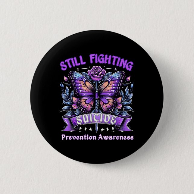 Butterfly Design 6 Cm Round Badge (Front)