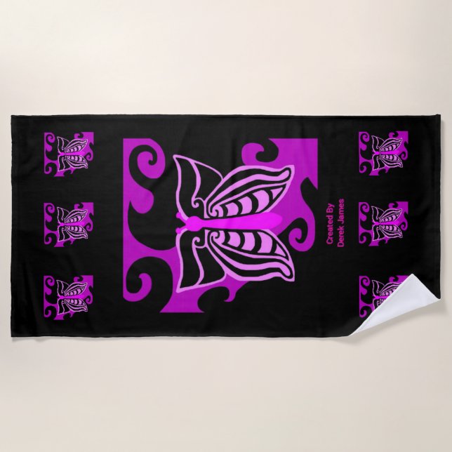 Butterfly Design Beach Towel (Front)
